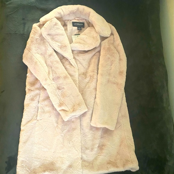 Liz Claiborne notch collar faux fur coat NWT S - Picture 7 of 7